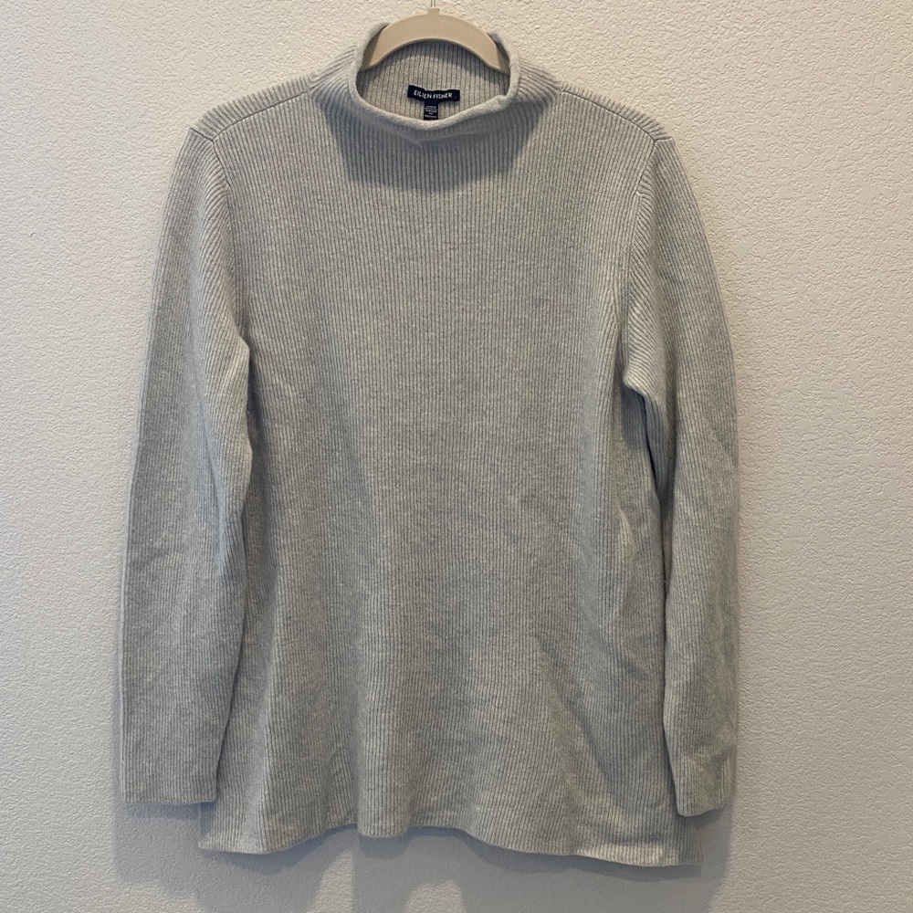Eileen Fisher | Cowl neck ribbed cashmere sweater